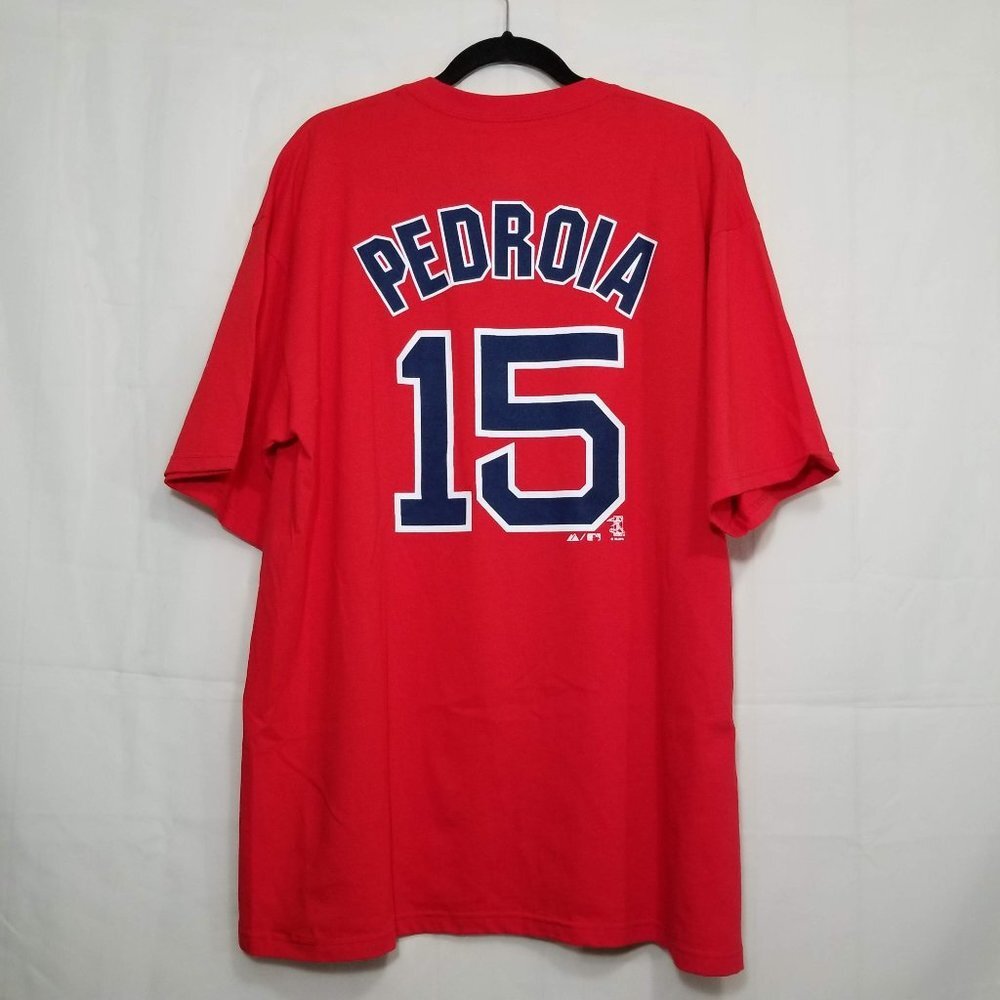 Majestic Boston Red Sox Pedroia Tshirt red size XL baseball short sleeve tee